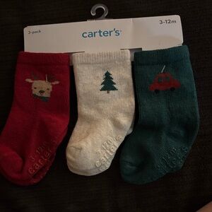 Carter's Festive Socks 3-Pack - Red, White, Green